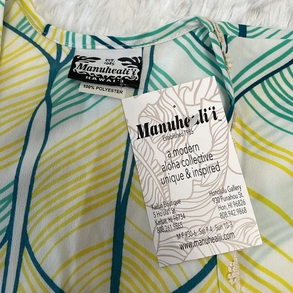 NWT Manuhealii Butterfly Kimono Lei Hulu White Peacock OS - Picture 5 of 6